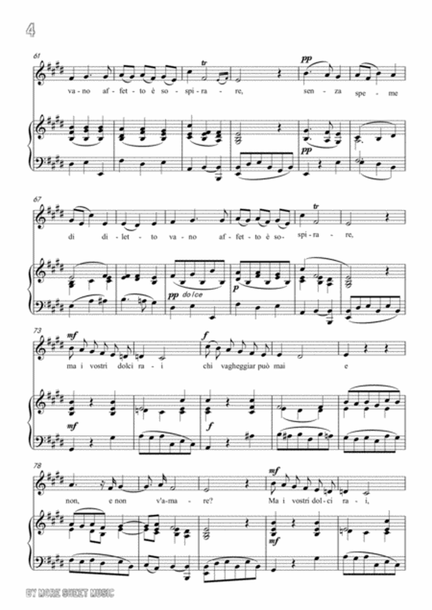 Bononcini-Per la gloria d'adorarvi in E Major,for voice and piano image number null