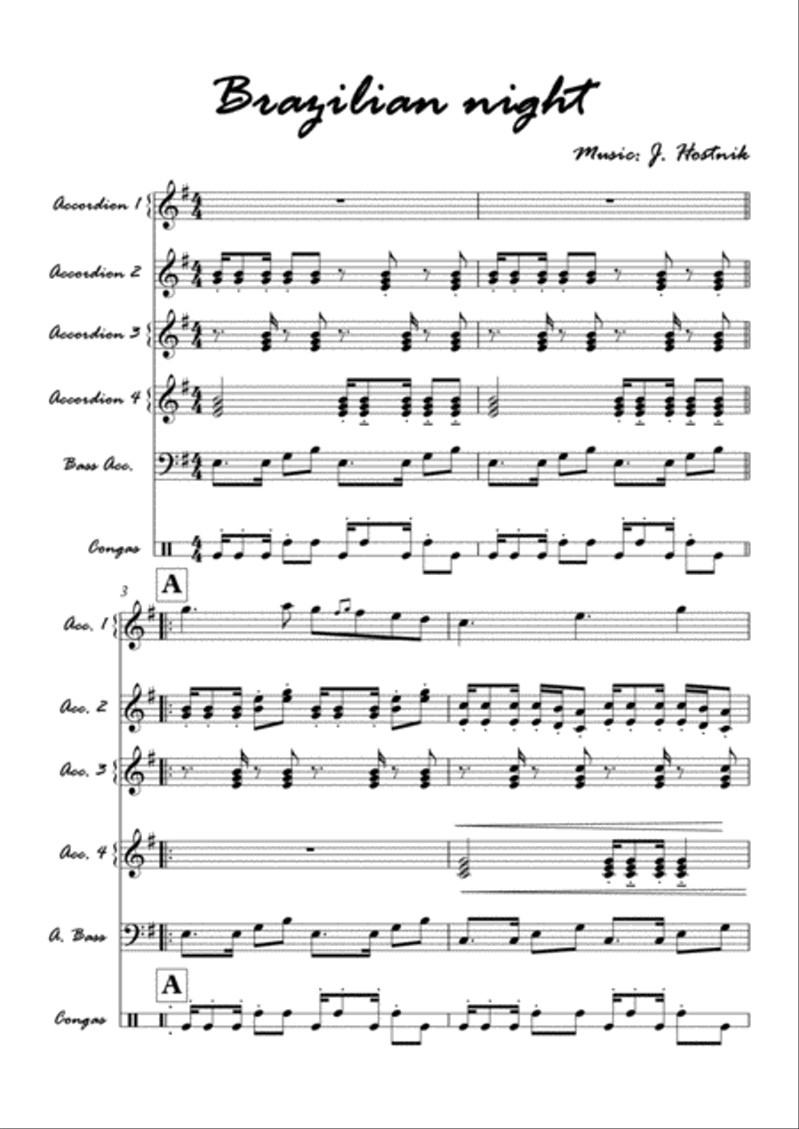 Brazilian night-accordion orchestra Accordion Orchestra scores gallery preview page 2