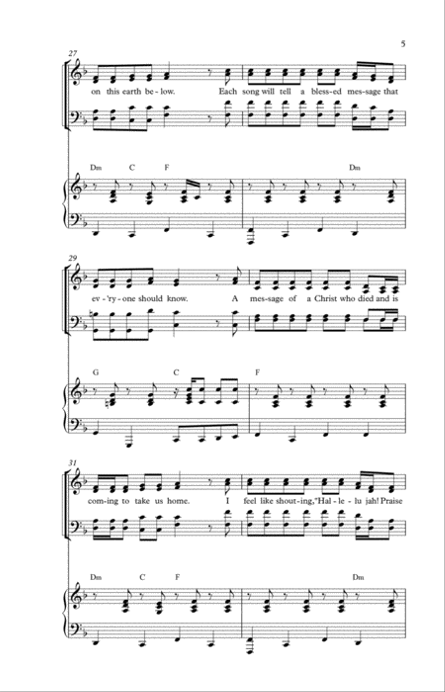 Where the Singing Never Ends 4-Part scores gallery preview page 5