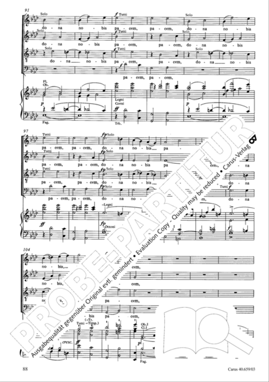 Mass in A flat major (Messe in As) 4-Part scores gallery preview page 89