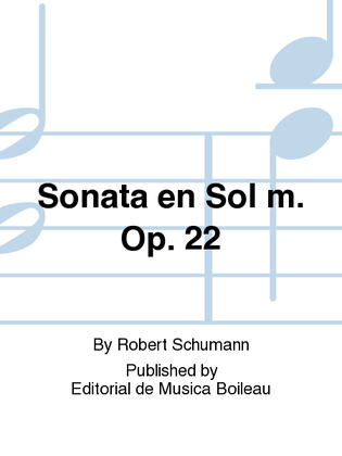 Book cover for Sonata en Sol m. Op. 22
