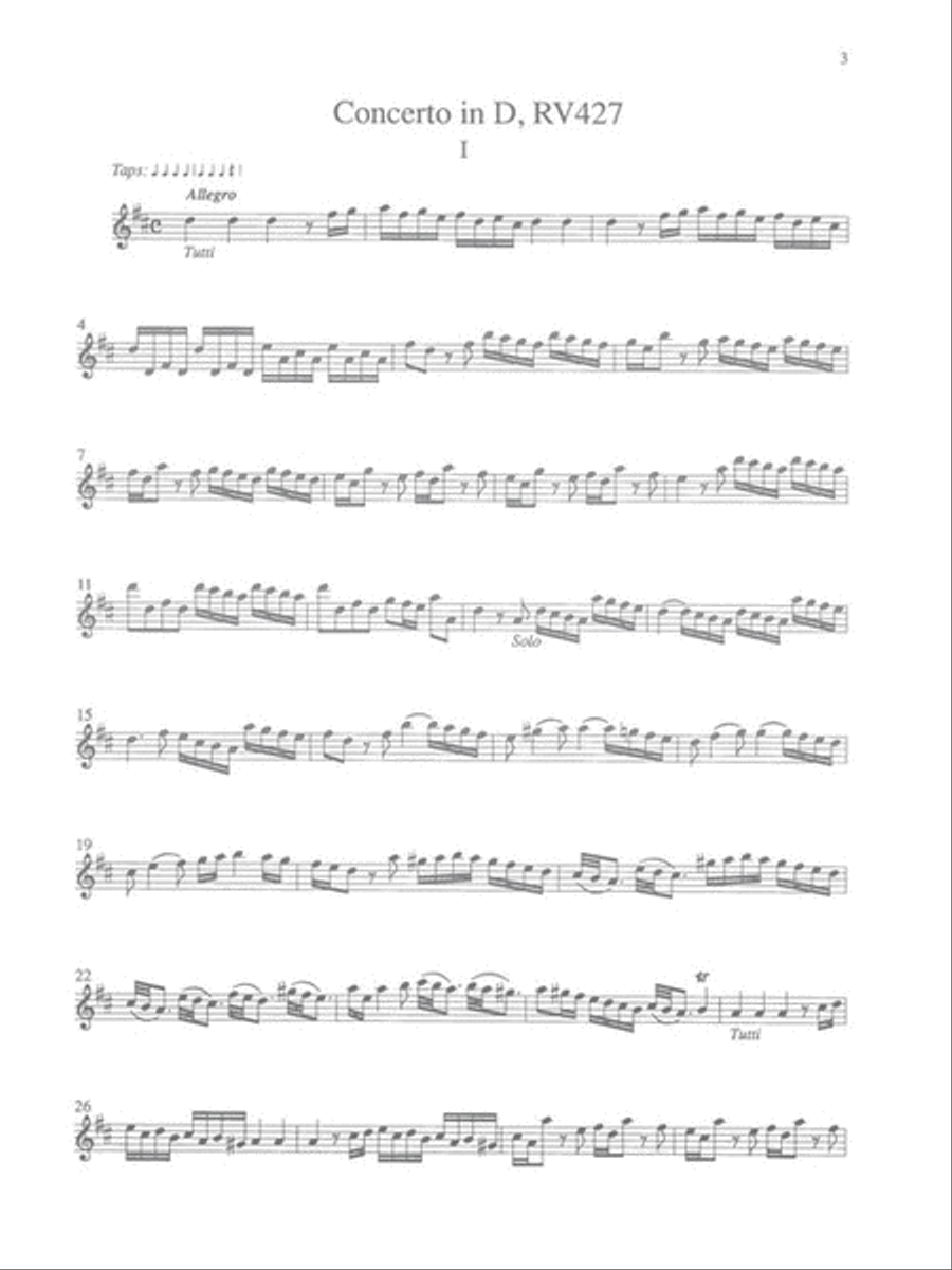 Vivaldi – 3 Concerti for Flute & Orchestra: D Major (RV427); F Major (RV434); G Major (RV438) Flute scores gallery preview page 4