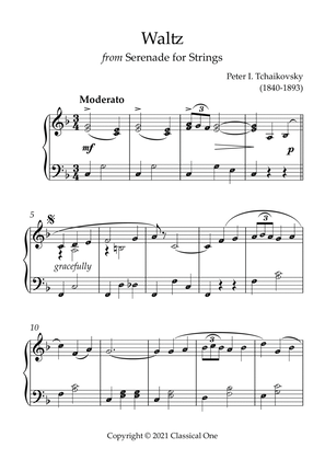 Book cover for Tchaikovsky - Waltz (from Serenade for Strings)(With Note name)