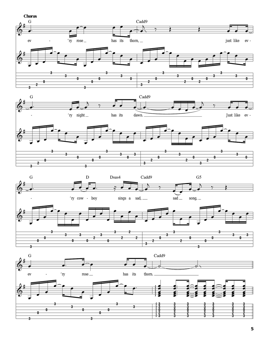 Every Rose Has Its Thorn Acoustic Guitar scores gallery preview page 5