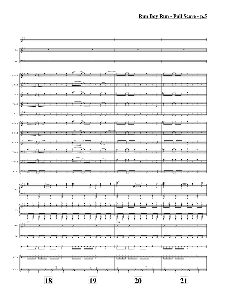 Run Boy Run Jazz Ensemble scores gallery preview page 5