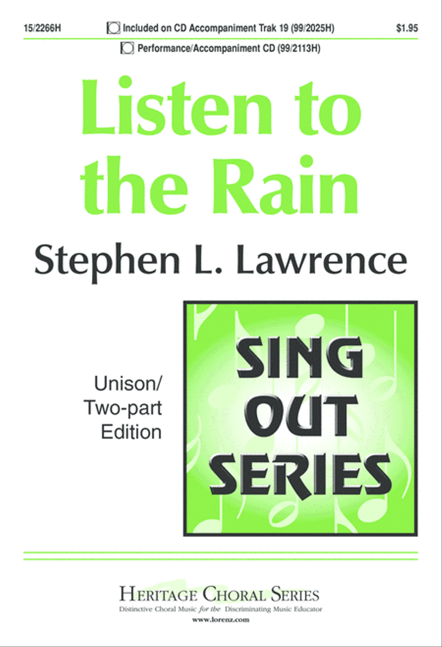 Listen to the Rain Listen to the Rain Unison Choir scores gallery preview page 1