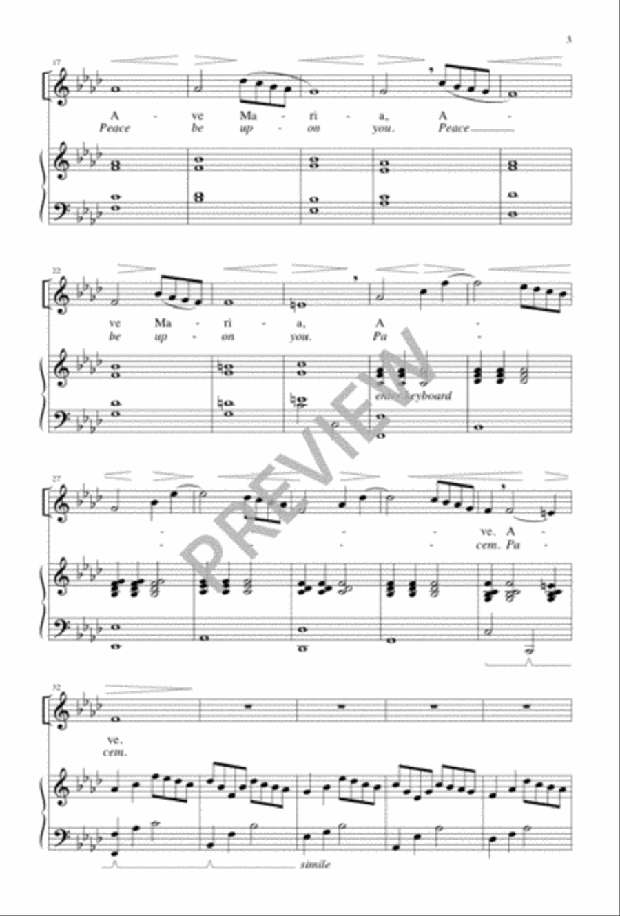 Ave Maria Ave Maria Unison Choir scores gallery preview page 3
