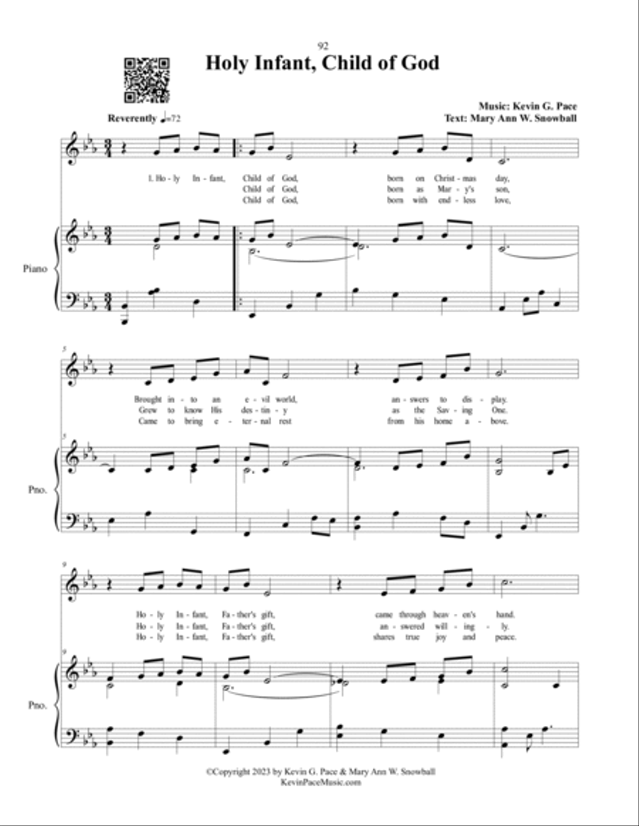 Holy Infant, Child of God - sacred song for children Voice scores gallery preview page 2