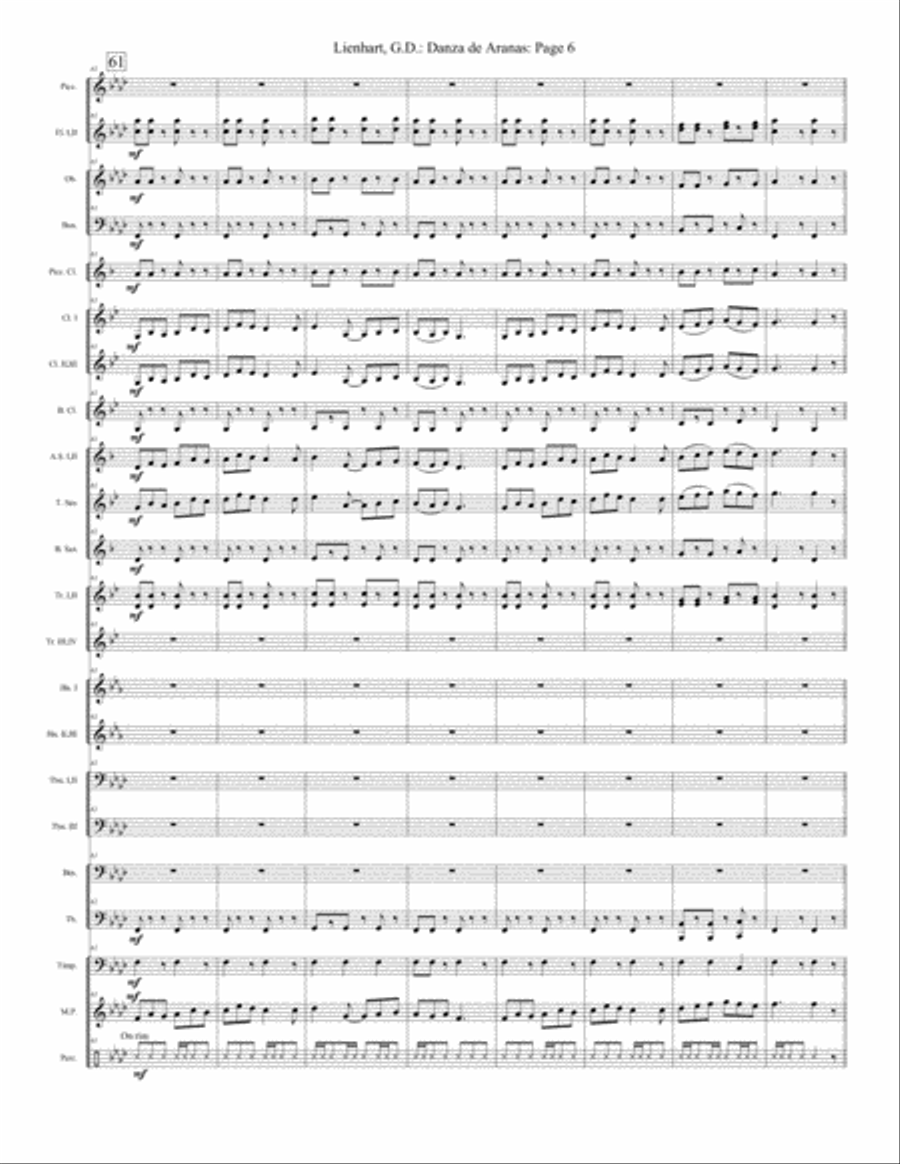 Danza de Aranas Concert Band scores gallery preview page 6