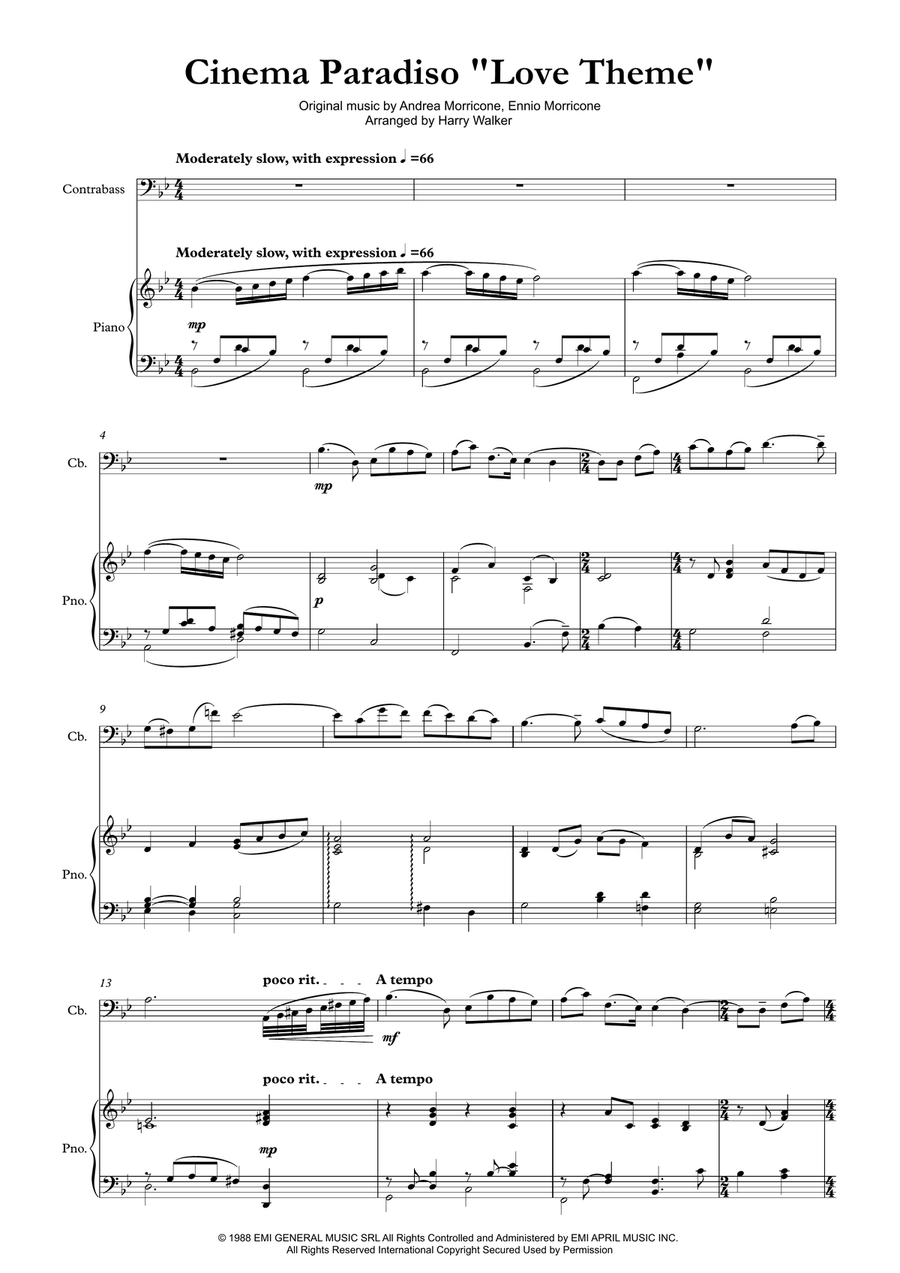 Cinema Paradiso Double Bass scores gallery preview page 3