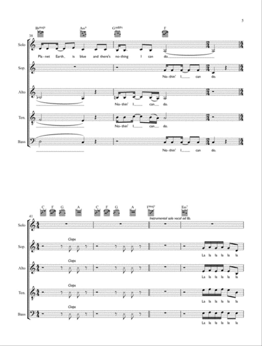 Space Oddity 4-Part scores gallery preview page 5