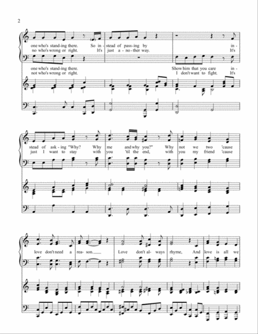 Love Don't Need A Reason 4-Part scores gallery preview page 2