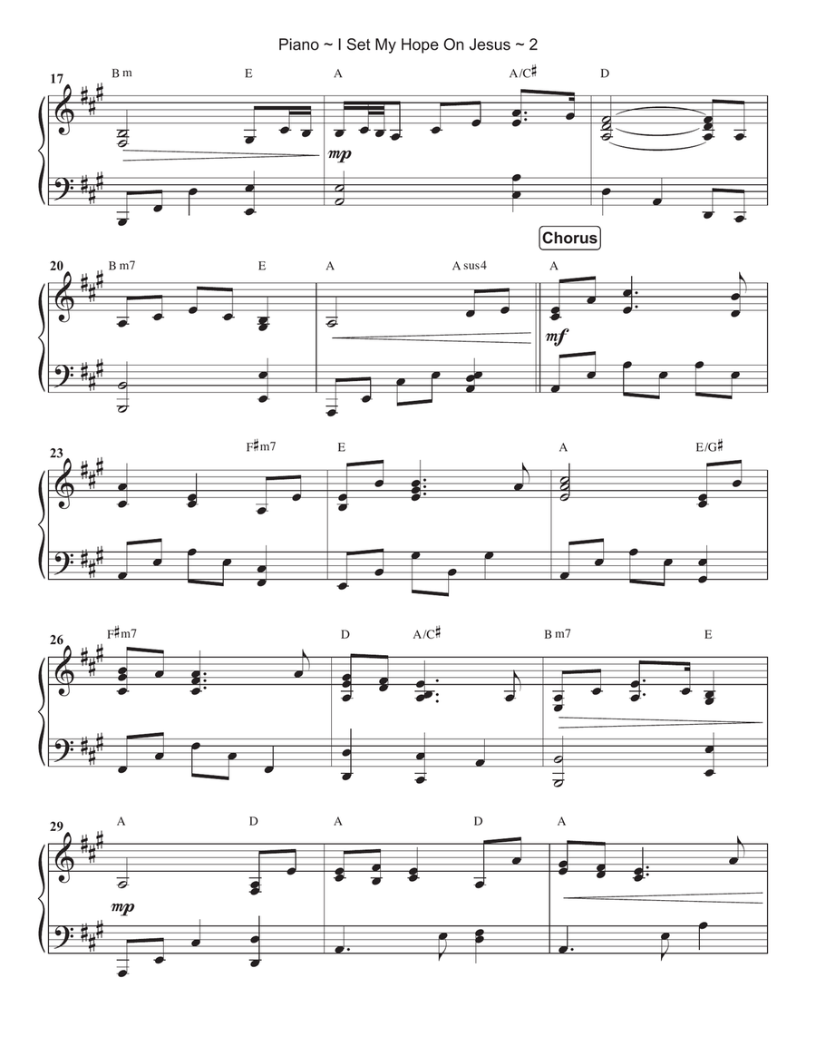 I Set My Hope On Jesus (Hymn For A Deconstructing Friend) Piano Solo scores gallery preview page 3