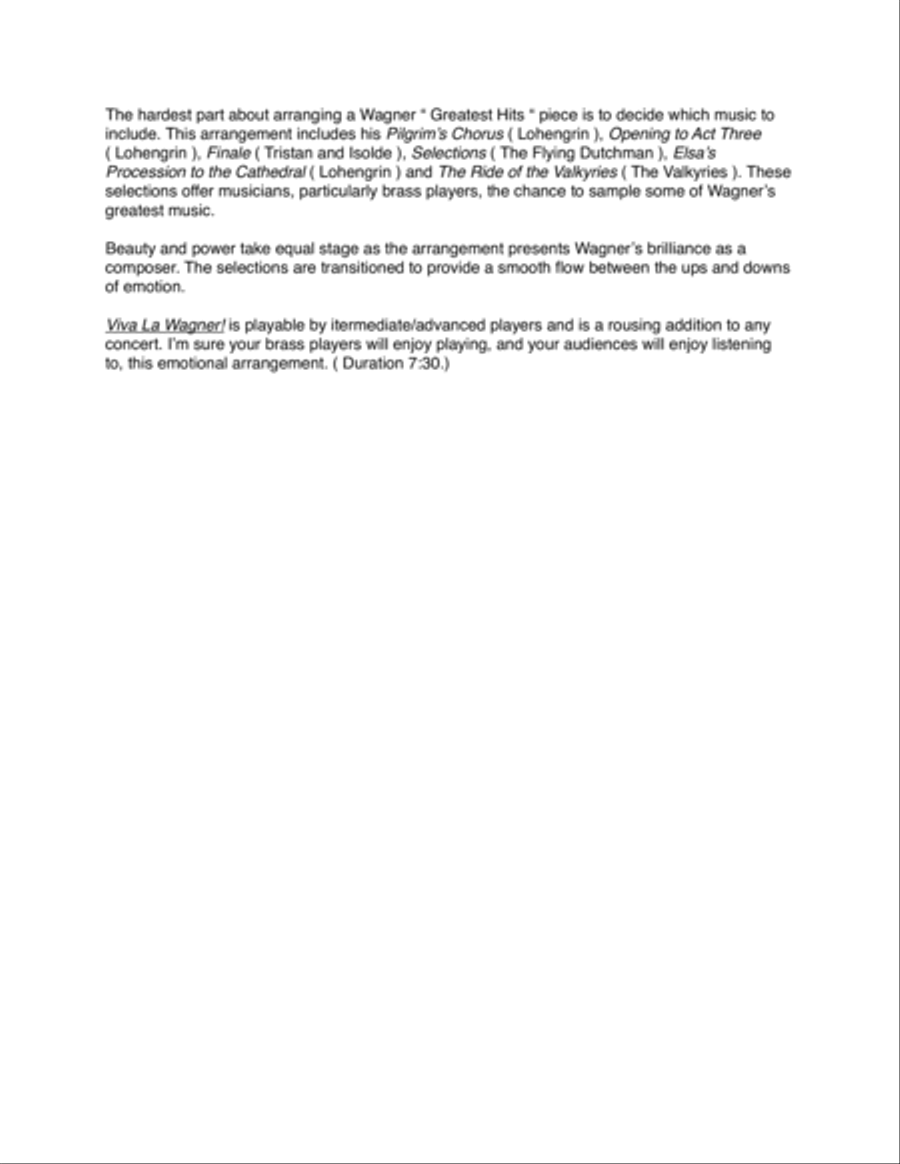 Viva la Wagner! Small Ensemble scores gallery preview page 2