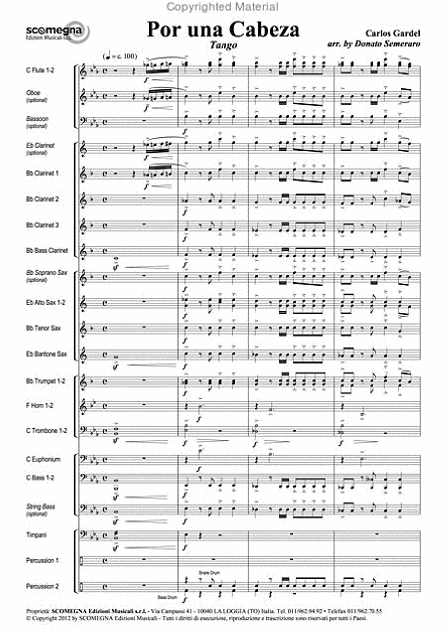 Por Una Cabeza Concert Band scores gallery preview page 3