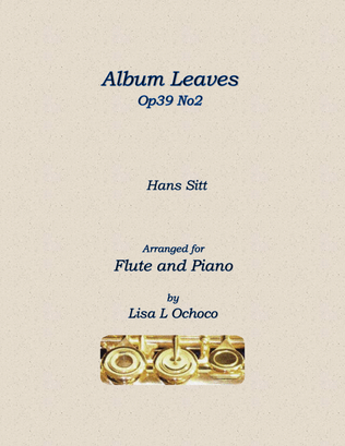 Album Leaves Op39 No2 for Flute and Piano