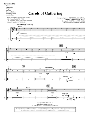 Book cover for Carols Of Gathering (from Season Of Wonders) - Percussion 1 & 2