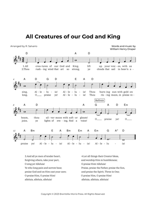All Creatures of our God and King (Key of D Major)