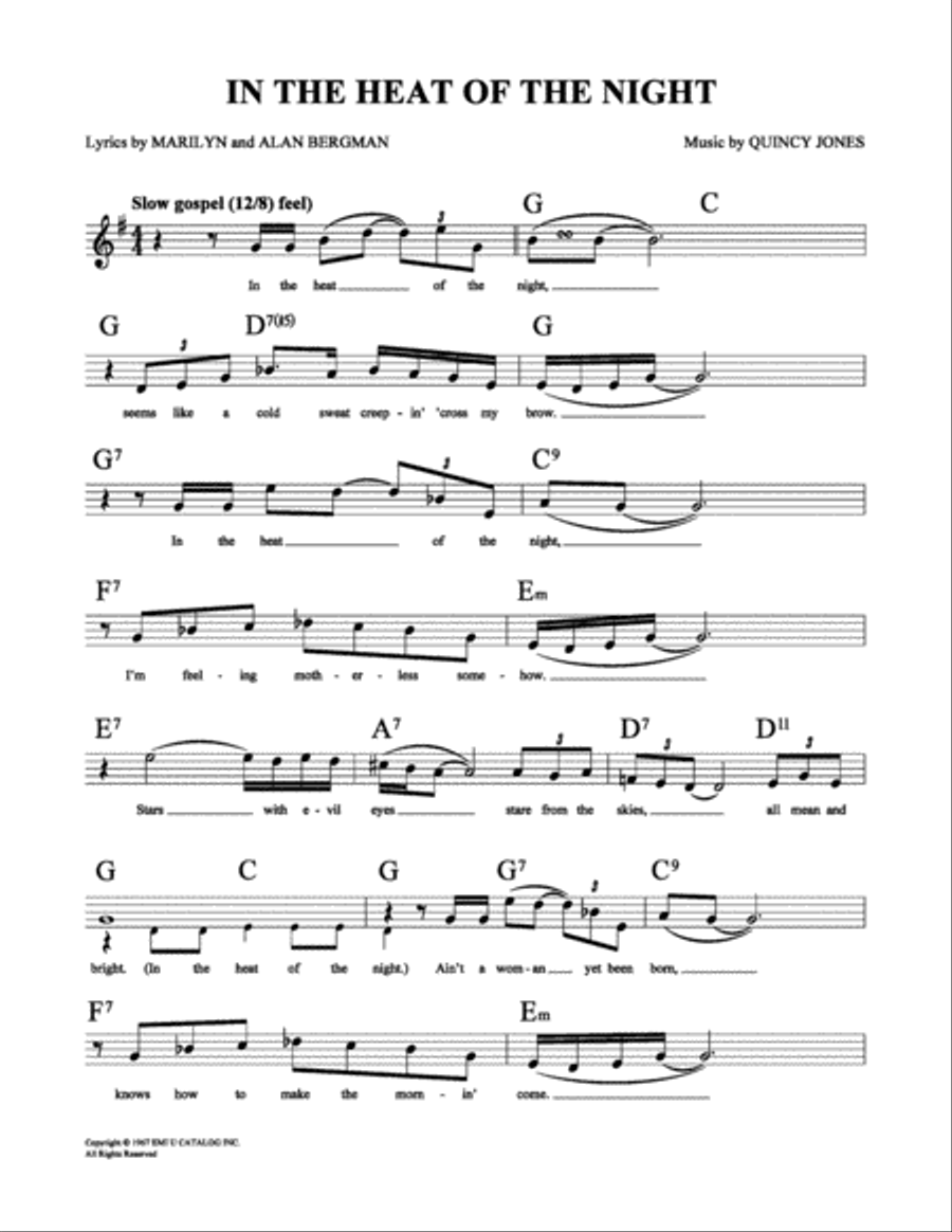 In The Heat Of The Night School and Community scores gallery preview page 1
