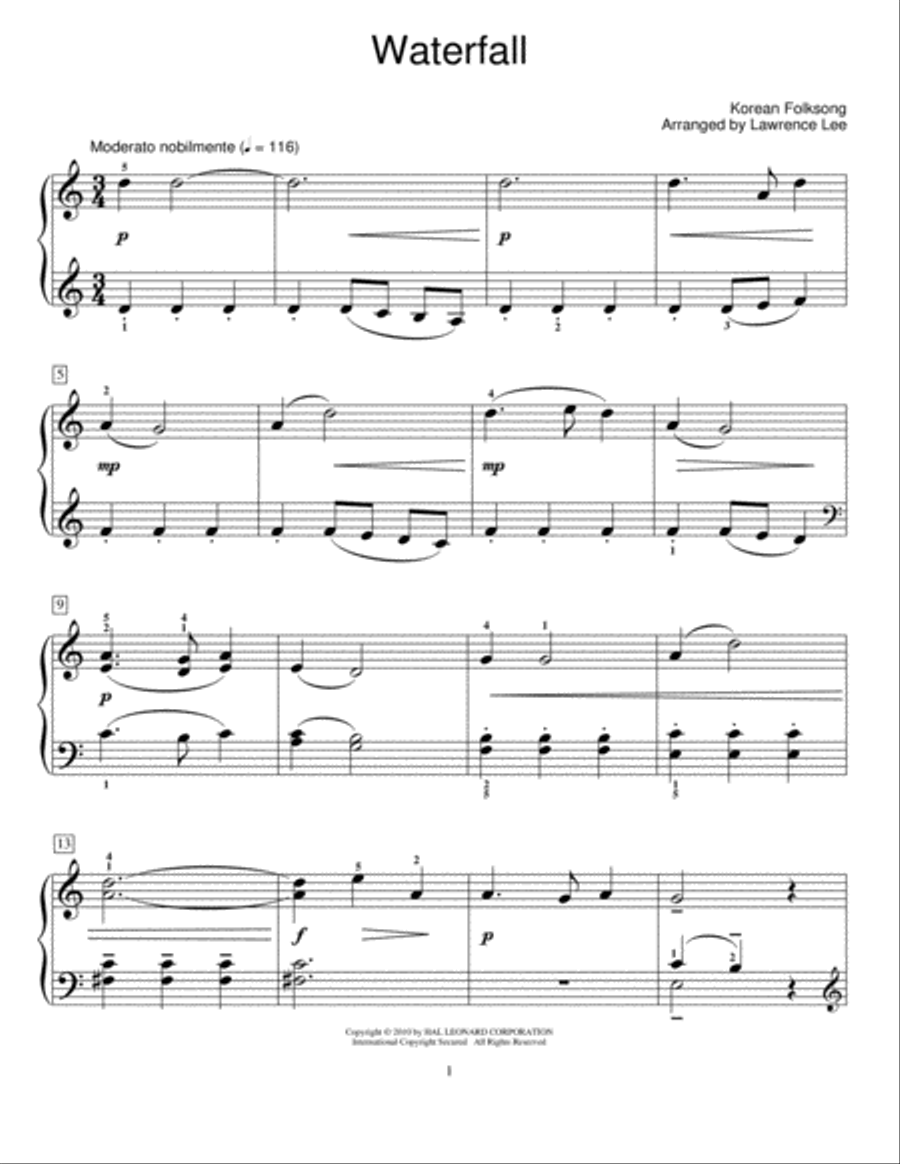 Waterfall Piano Method scores gallery preview page 1