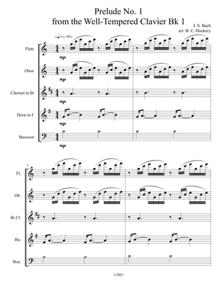 Prelude No.1 from The Well-Tempered Clavier Book 1 BWV 846 (Woodwind Quintet)