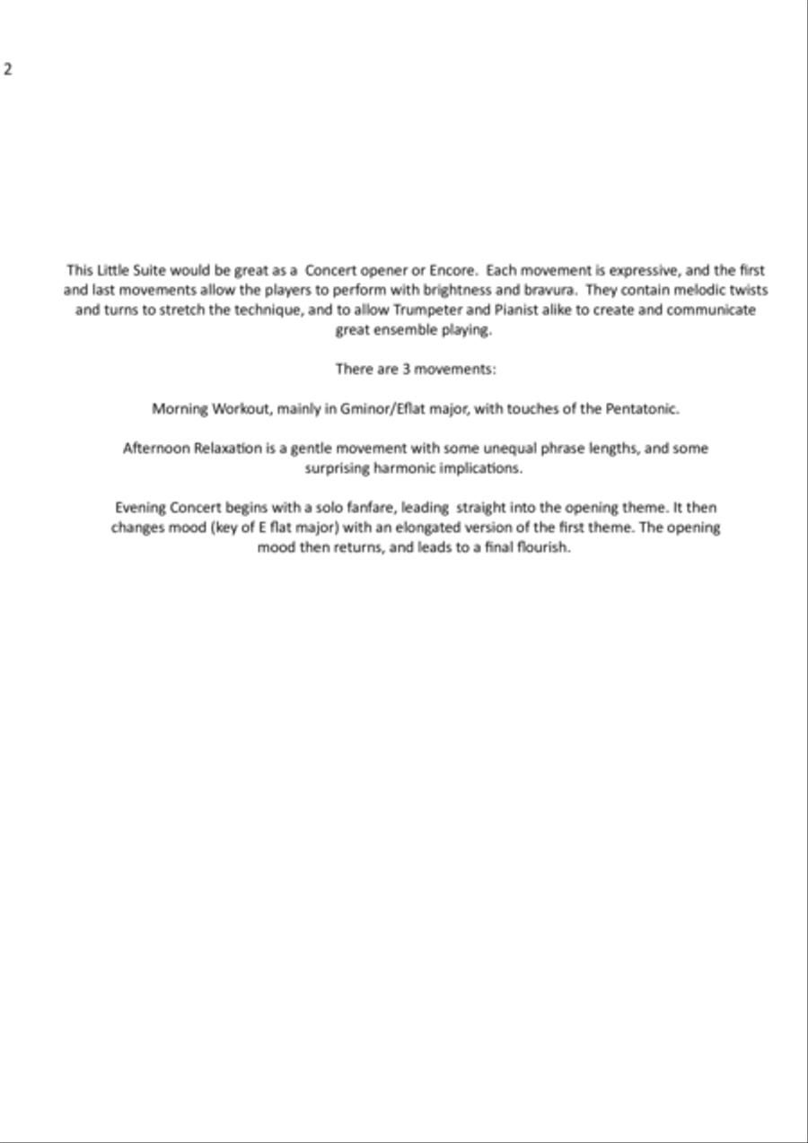 Suite for Trumpet and Piano Trumpet scores gallery preview page 2