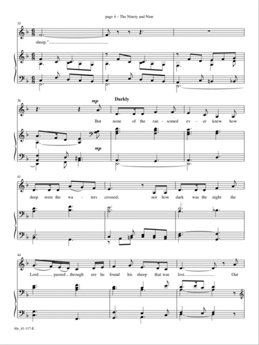 The Ninety and Nine Voice Solo scores gallery preview page 4