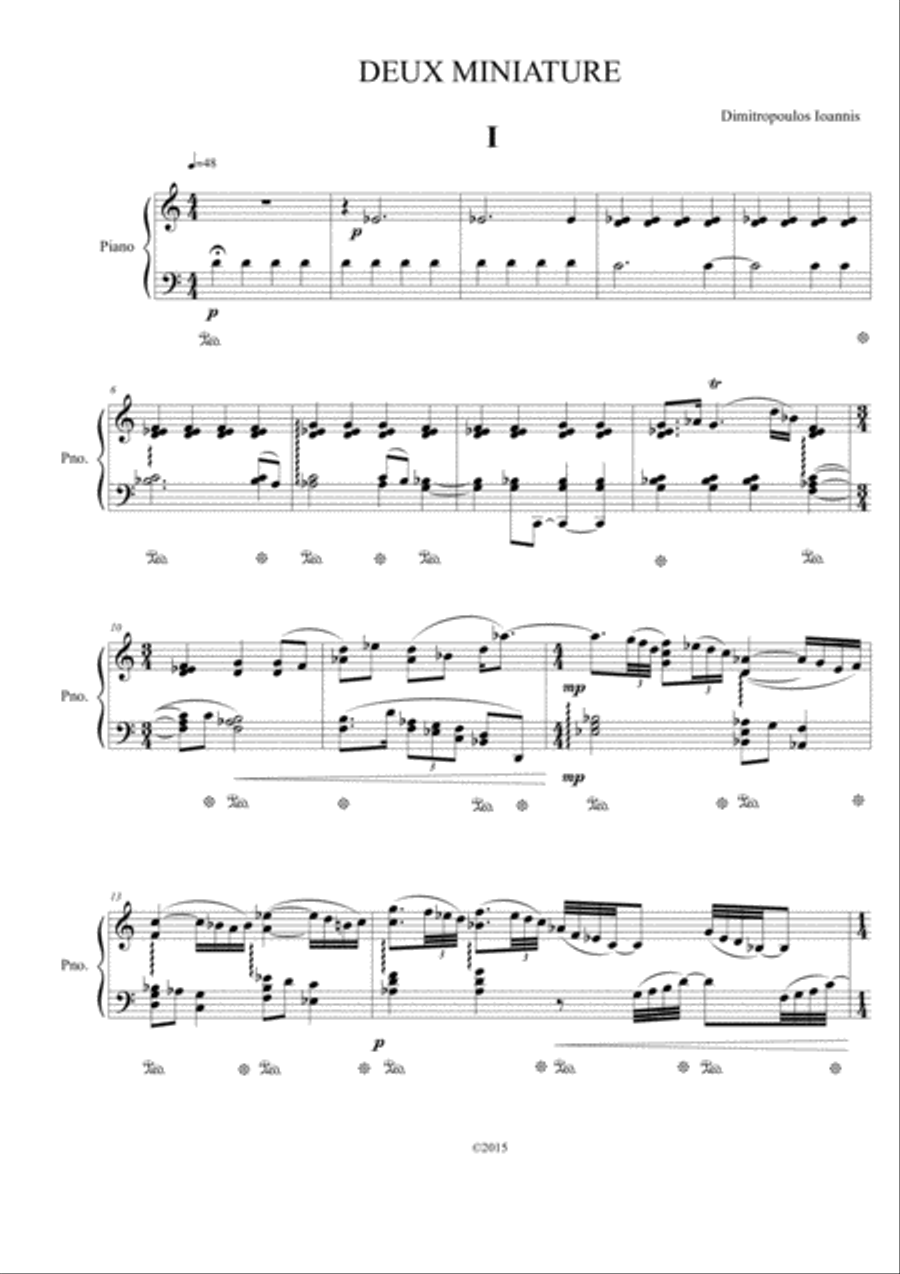 DEUX MINIATURE Piano Solo scores gallery preview page 1