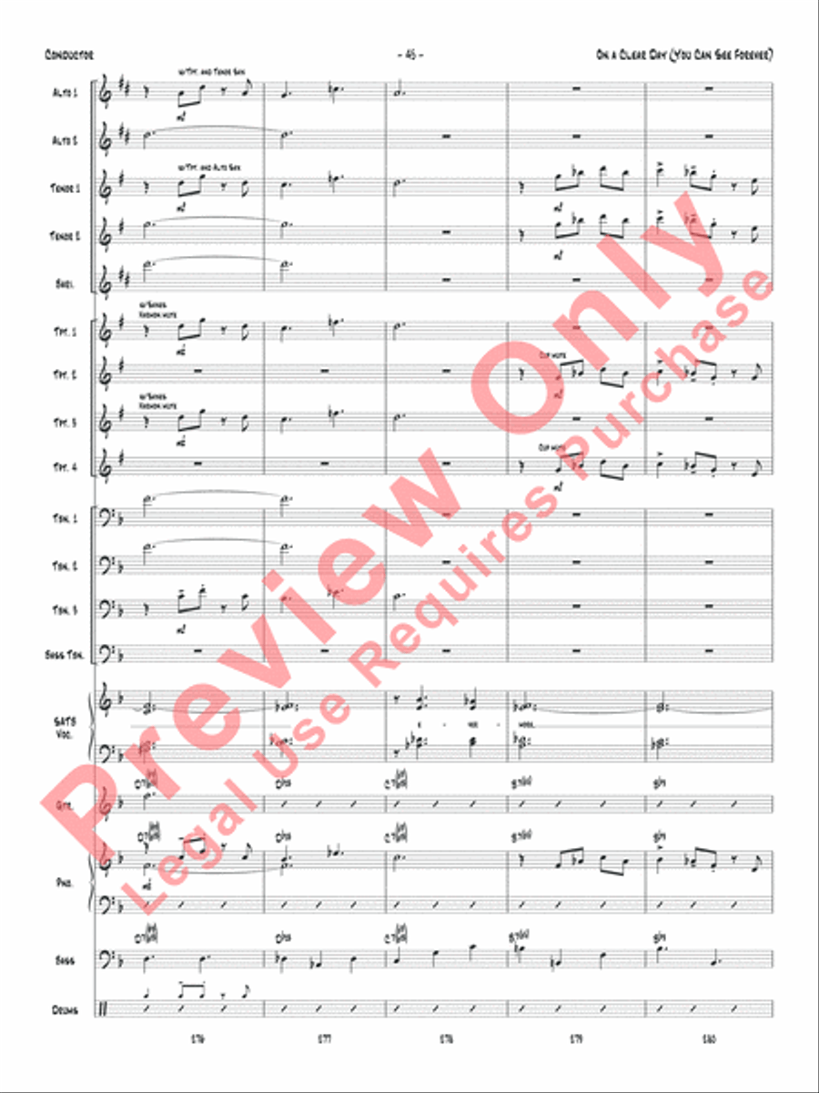 On a Clear Day (You Can See Forever) Jazz Ensemble scores gallery preview page 48