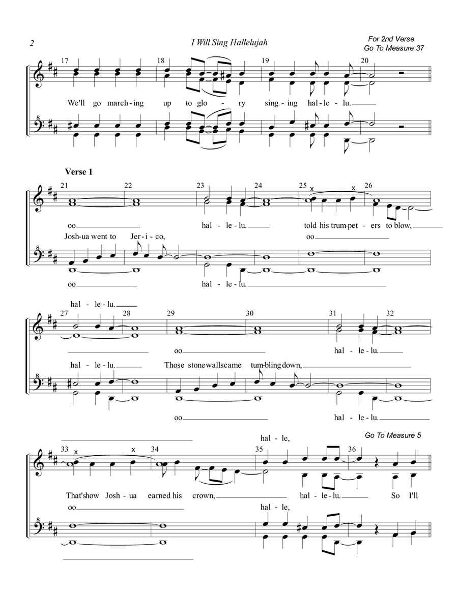 I Will Sing Hallelujah SSAA scores gallery preview page 2
