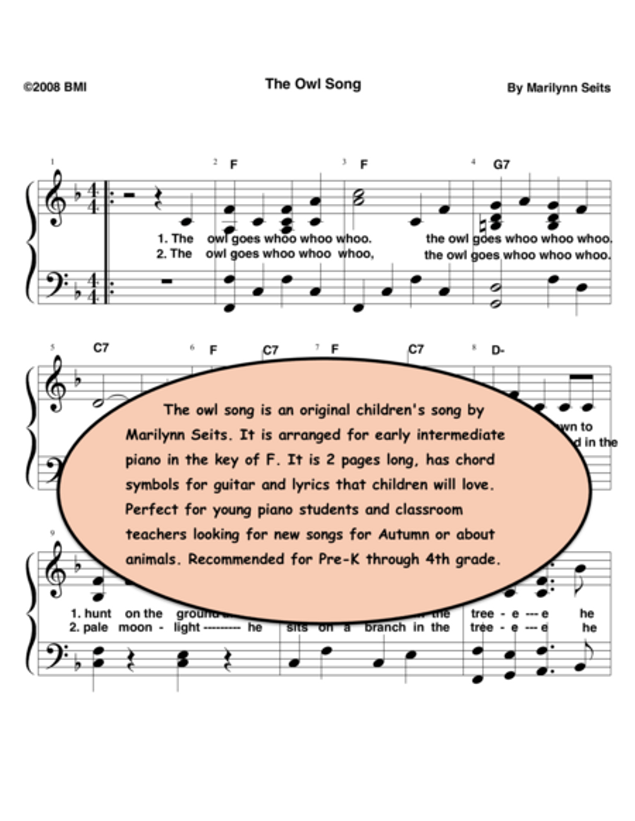 Owl Song Owl Song Voice scores gallery preview page 1