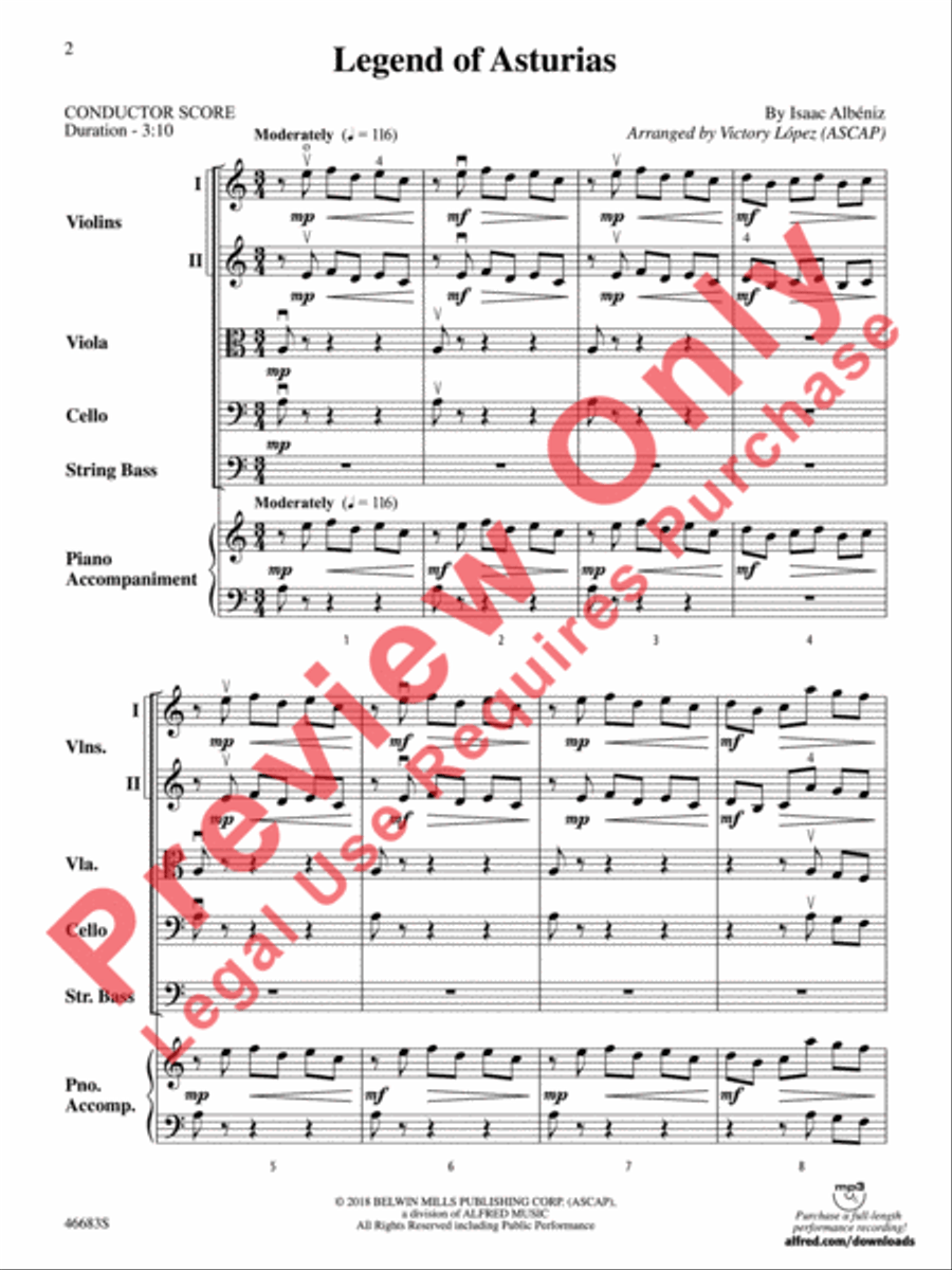 Legend of Asturias String Orchestra scores gallery preview page 3