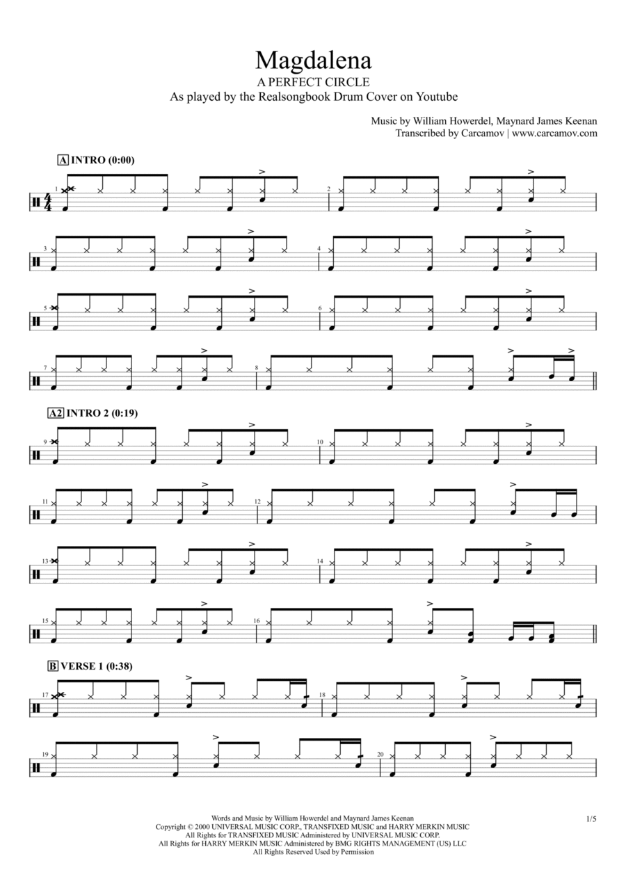 Magdalena Magdalena Drum Set scores gallery preview page 1