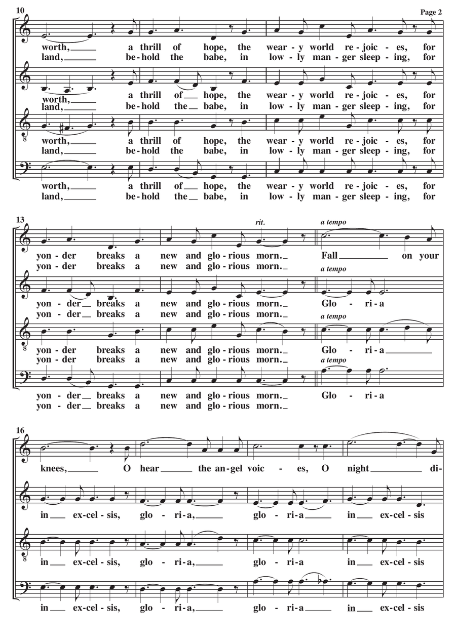 O Holy Night A Cappella SATB 4-Part scores gallery preview page 2