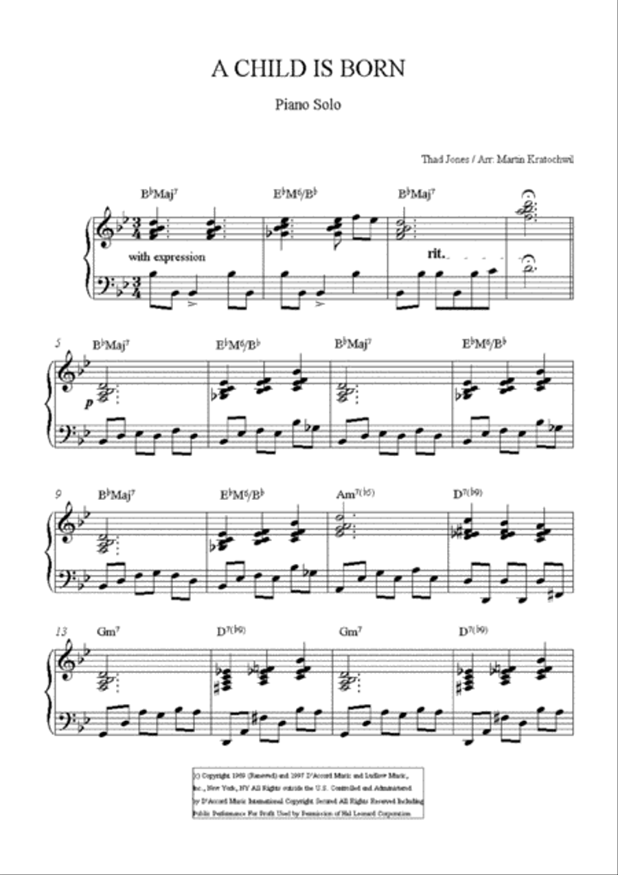 A Child Is Born Piano Solo scores gallery preview page 2