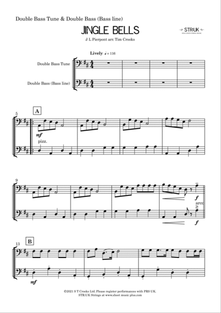 Jingle Bells (STR:UK Double Bass Solo) Double Bass scores gallery preview page 4