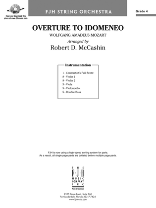 Book cover for Overture to Idomeneo: Score