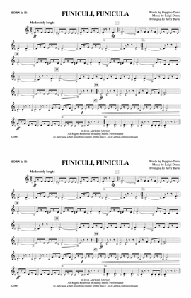 Funiculi, Funicula: Horn in B flat