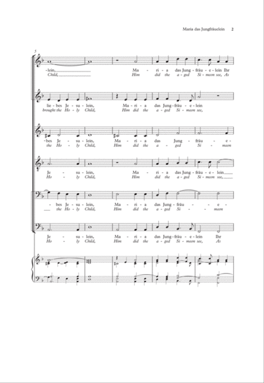 Maria das Jungfräuelein A Cappella scores gallery preview page 2