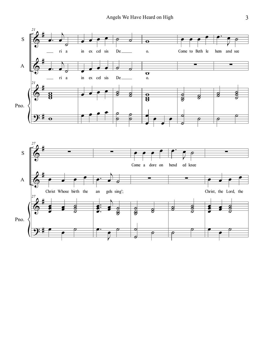 Angels We Have Heard on High 2-Part scores gallery preview page 3