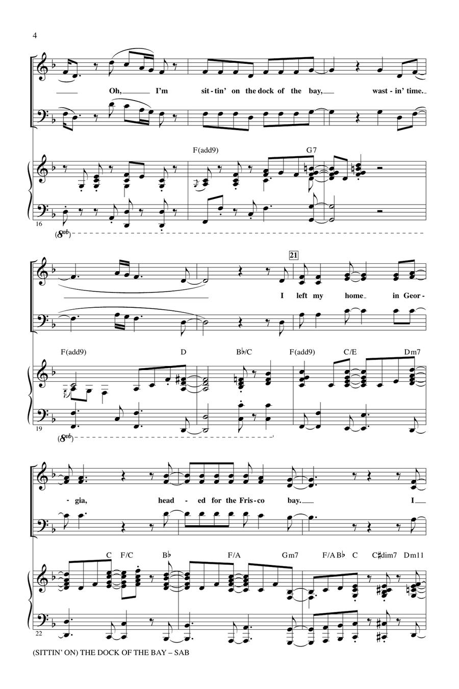 (Sittin' On) The Dock Of The Bay 3-Part scores gallery preview page 3