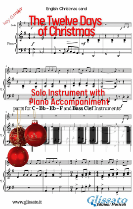 Book cover for The twelve days of Christmas - Solo with easy Piano acc. (key G)