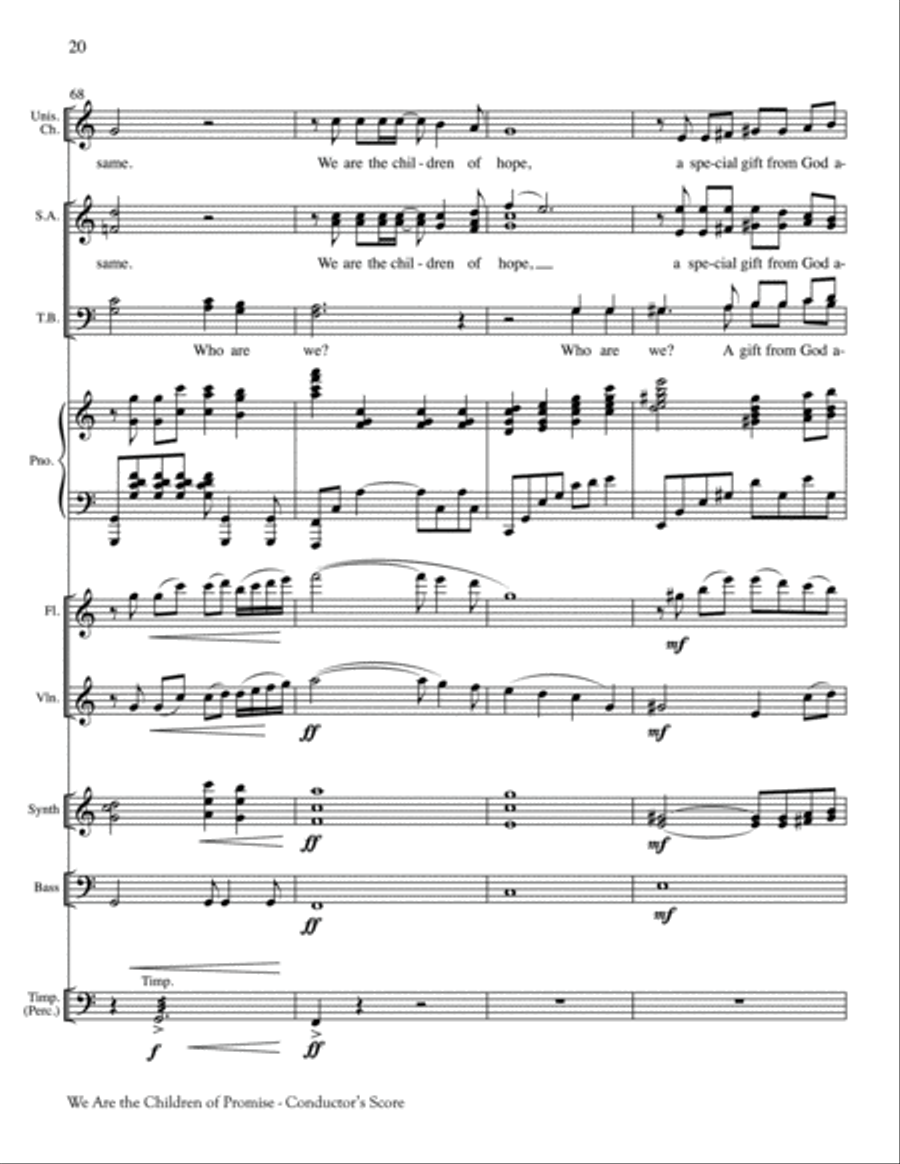 We Are the Children of Promise Unison Choir scores gallery preview page 20