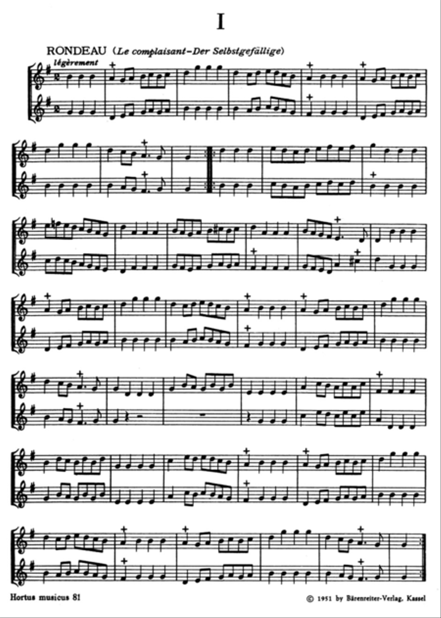 Sechs galante Duos fur zwei gleiche Melodieinstrumente, besonders Sopranblockfloten Soprano Recorder scores gallery preview page 2