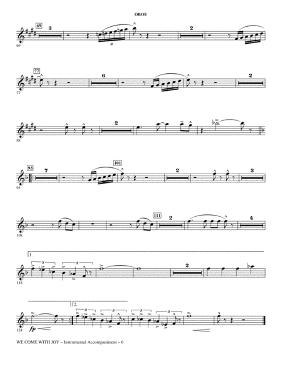 We Come With Joy Orchestration - Oboe Choir scores gallery preview page 6