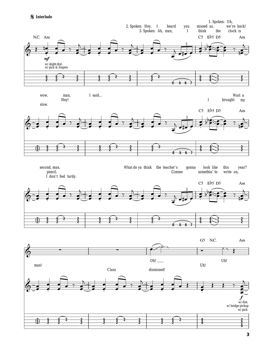 Hot For Teacher Acoustic Guitar scores gallery preview page 3