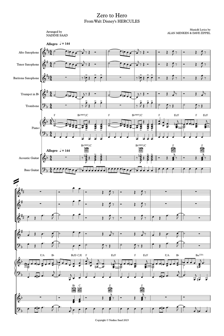 Zero To Hero Zero To Hero Concert Band scores gallery preview page 1