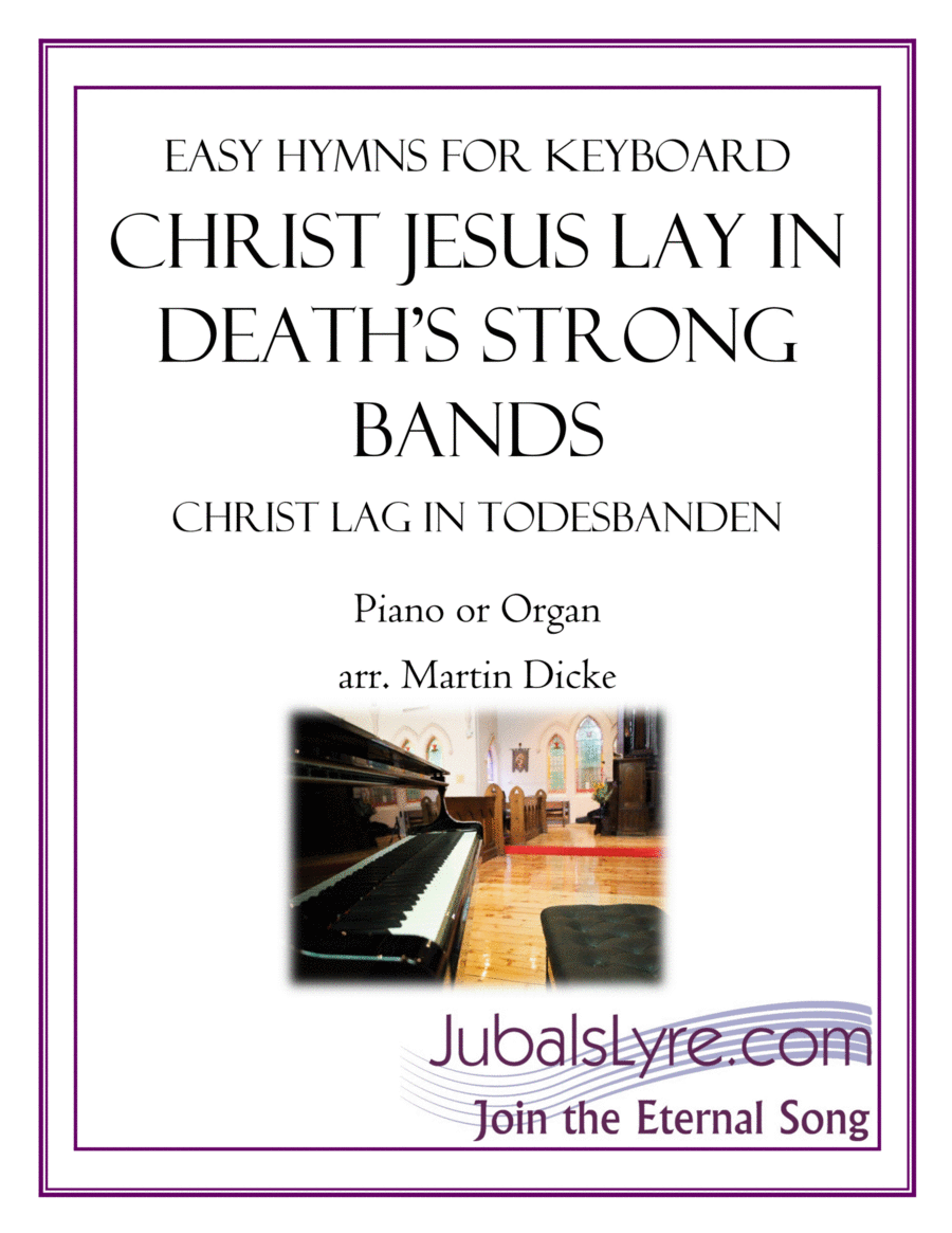 Christ Jesus Lay in Death's Strong Bands (Easy Hymns for Keyboard) Easy Piano scores gallery preview page 1
