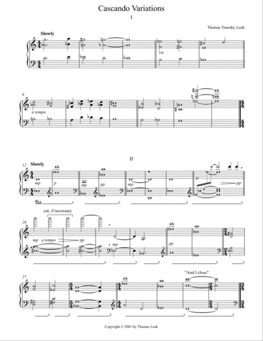 Cascando Variations, with 2 optional Overtures Piano Solo scores gallery preview page 2