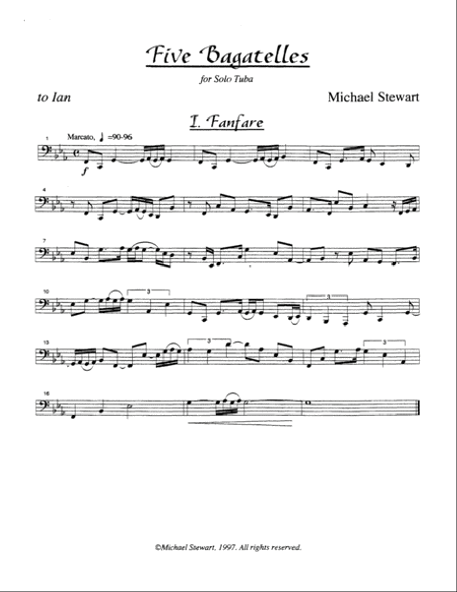 Five Bagatelles Tuba scores gallery preview page 3